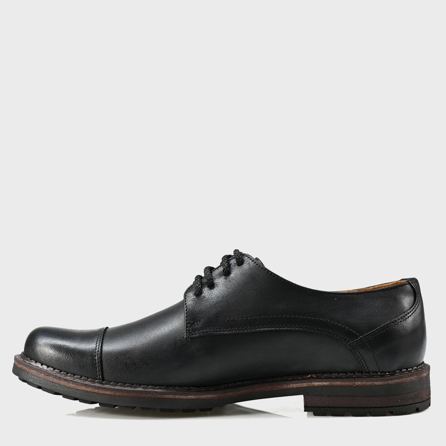 Pánské kožené derby polobotky Dante – ručně šité černé | KarolShoes