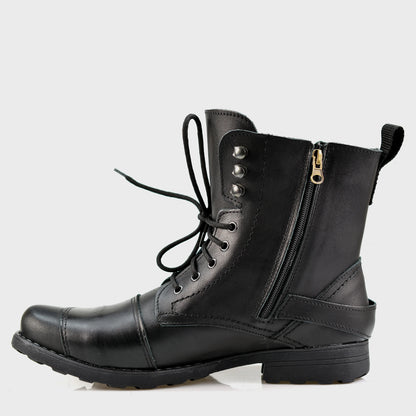Czarne skórzane buty motocyklowe męskie – Ryan | Jordan Handmade Shoes – zdjęcie 2