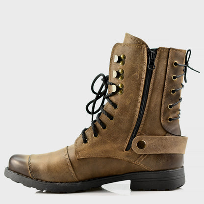 Brązowe skórzane buty motocyklowe męskie – Sonny | Jordan Handmade Shoes – zdjęcie 2