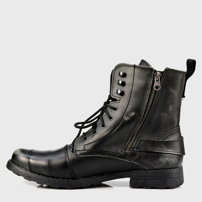 Czarne skórzane buty motocyklowe męskie – Jimy | Jordan Handmade Shoes – zdjęcie 2