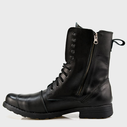 Czarne skórzane buty motocyklowe męskie – Hunter | Jordan Handmade Shoes – zdjęcie 2