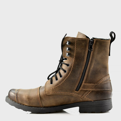 Brązowe skórzane buty motocyklowe męskie – Blake | Jordan Handmade Shoes – zdjęcie 2