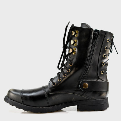 Czarne BS skórzane buty motocyklowe męskie – Sonny | Jordan Handmade Shoes – zdjęcie 2