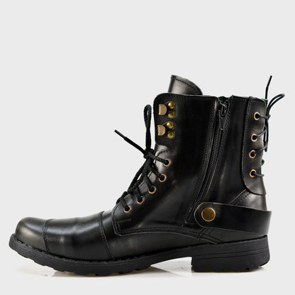 Czarne BS skórzane buty motocyklowe męskie – Chad | Jordan Handmade Shoes – zdjęcie 2