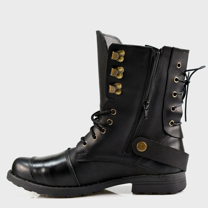 Czarne skórzane buty motocyklowe męskie – Sonny | Jordan Handmade Shoes – zdjęcie 2