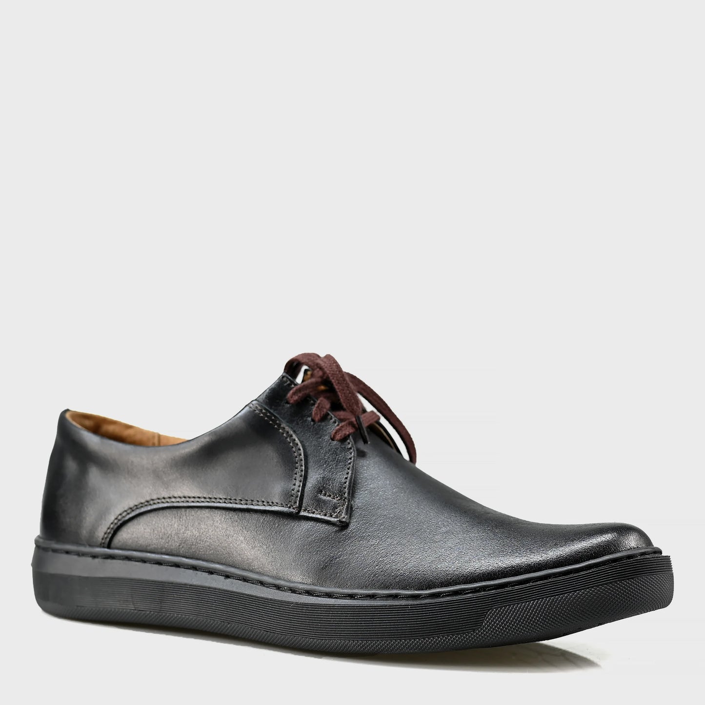 Pánské kožené polobotky Luca – ručně šité černé | KarolShoes