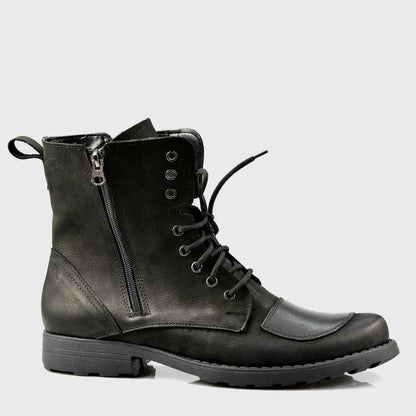 Czarne skórzane buty motocyklowe męskie – Classic | Jordan Handmade Shoes – zdjęcie 3