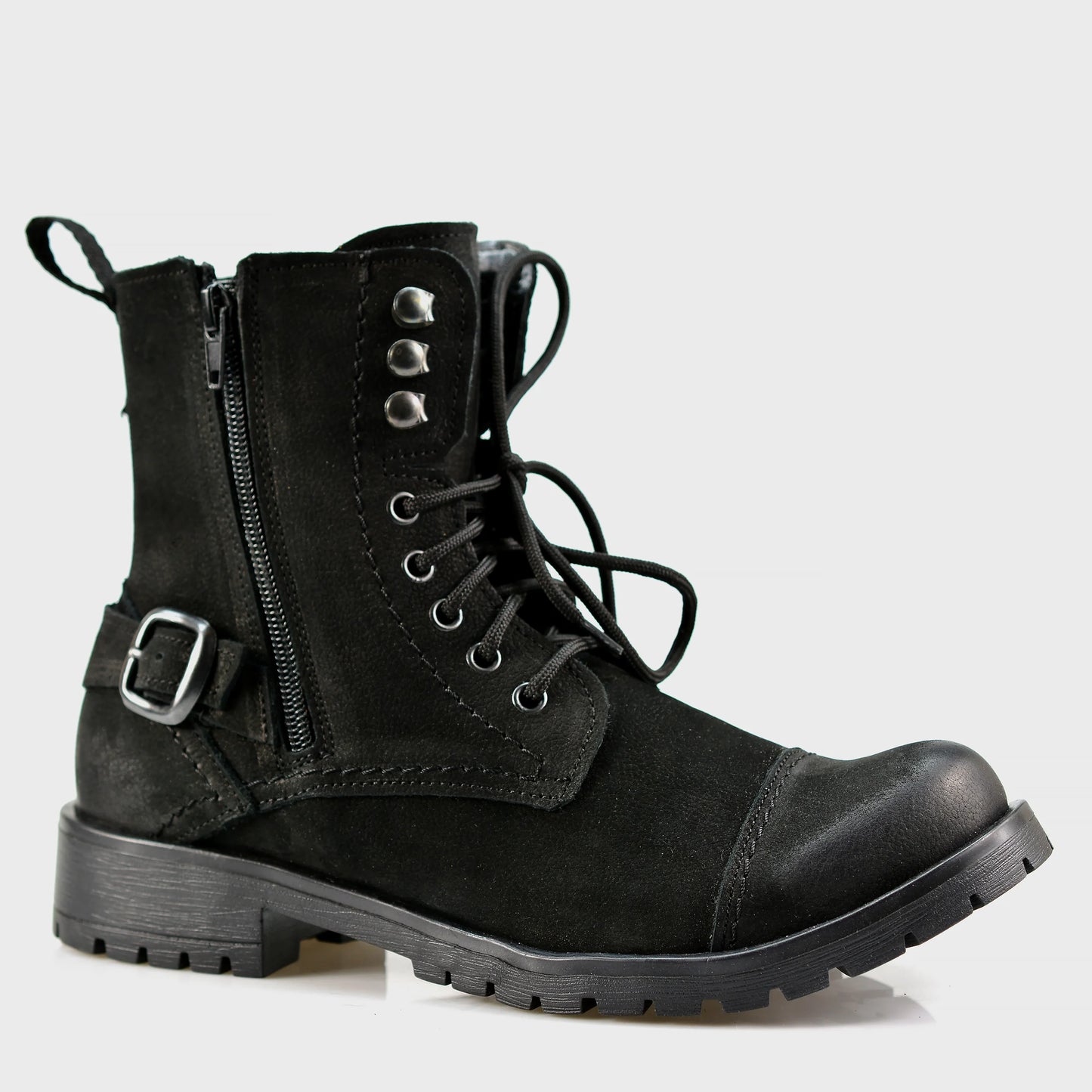 Dámské kotníkové boty Aria – ručně šité černé boty z italské kůže | KarolShoes