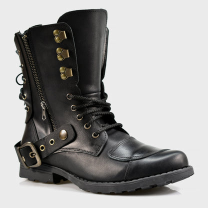 Czarne skórzane buty motocyklowe męskie – Sonny | Jordan Handmade Shoes – zdjęcie 3