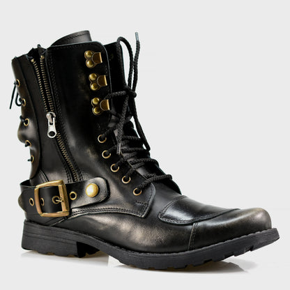 Czarne BS skórzane buty motocyklowe męskie – Sonny | Jordan Handmade Shoes – zdjęcie 3
