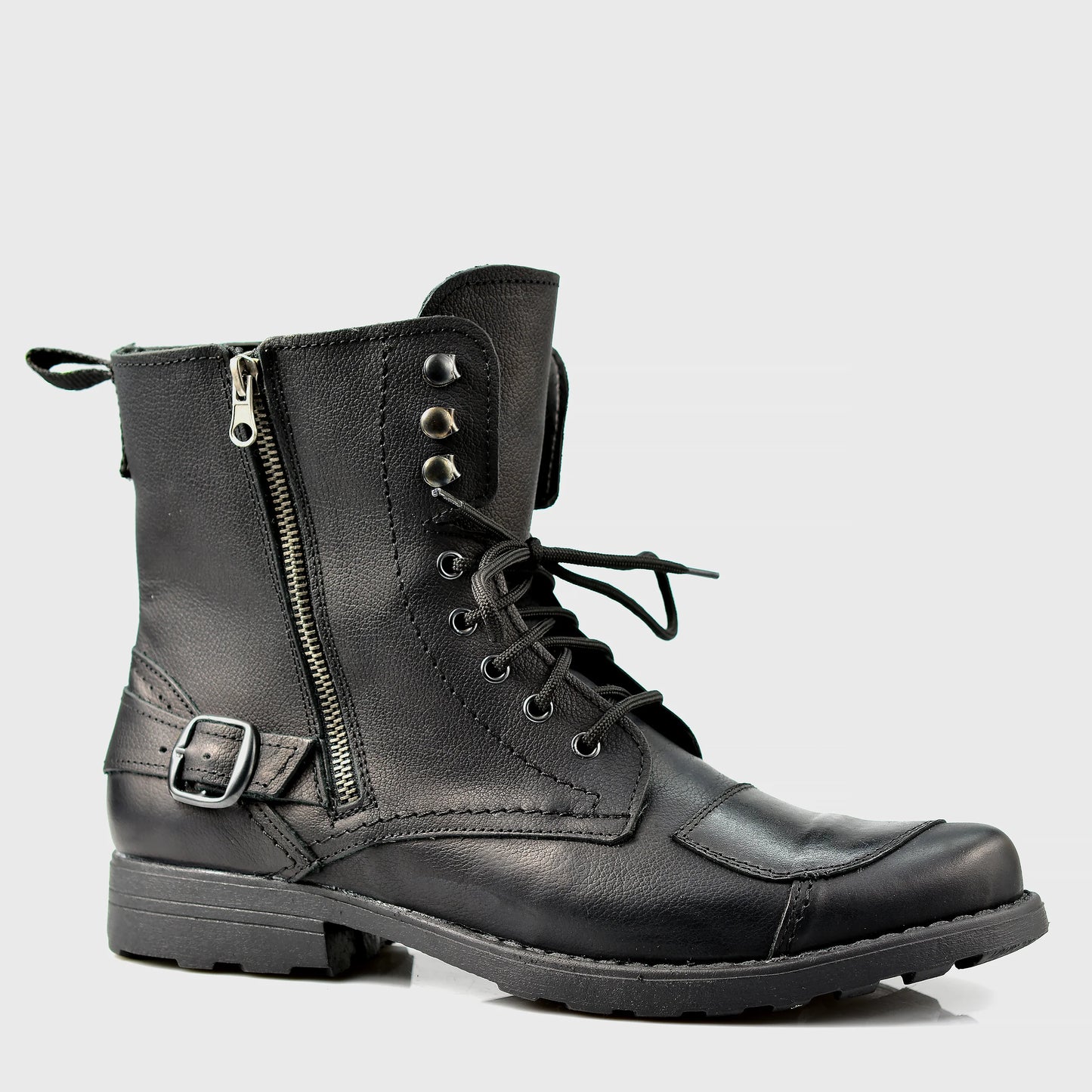 Motocyklové boty All Ride Blake – ručně šité černé boty z italské kůže | KarolShoes