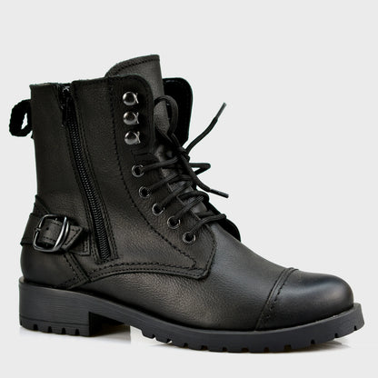 Czarne damskie skórzane botki – Alexa | Jordan Handmade Shoes – zdjęcie 3
