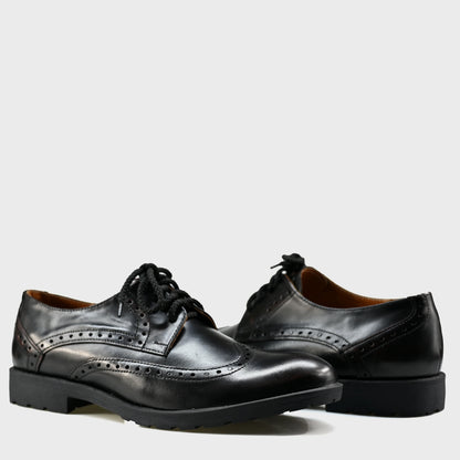 Czarne skórzane brogsy męskie – Oxford Ridge | Jordan Handmade Shoes – zdjęcie 4