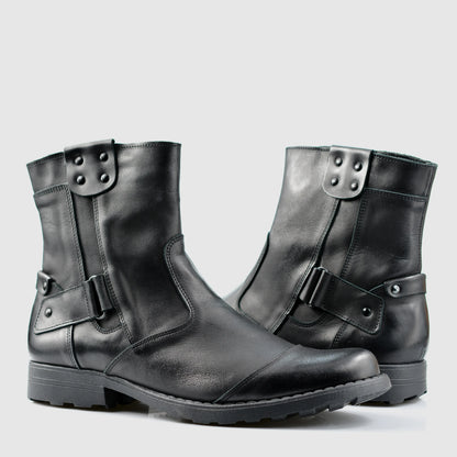 Sztyblety męskie skórzane czarne – Casual | Jordan Handmade Shoes – zdjęcie 4