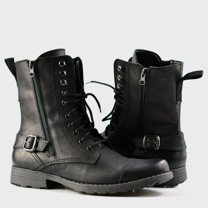 Skórzane męskie wysokie czarne sztyblety – Noah | Jordan Handmade Shoes – zdjęcie 4