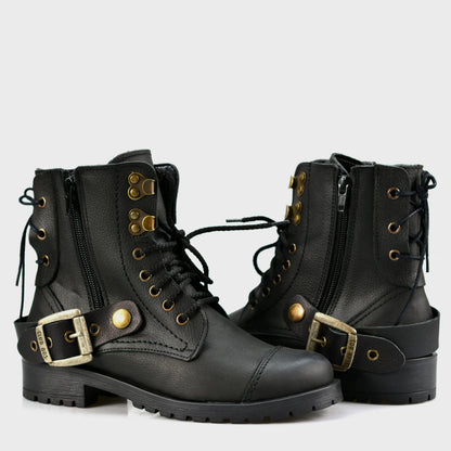 Czarne damskie skórzane botki – Mora | Jordan Handmade Shoes – zdjęcie 4