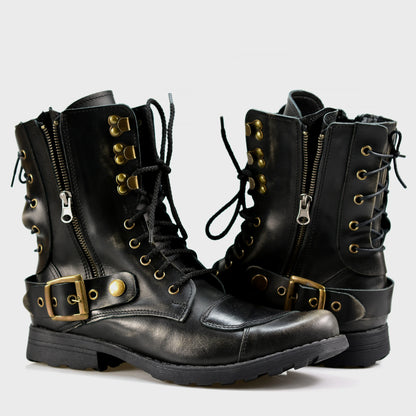Czarne BS skórzane buty motocyklowe męskie – Sonny | Jordan Handmade Shoes – zdjęcie 4