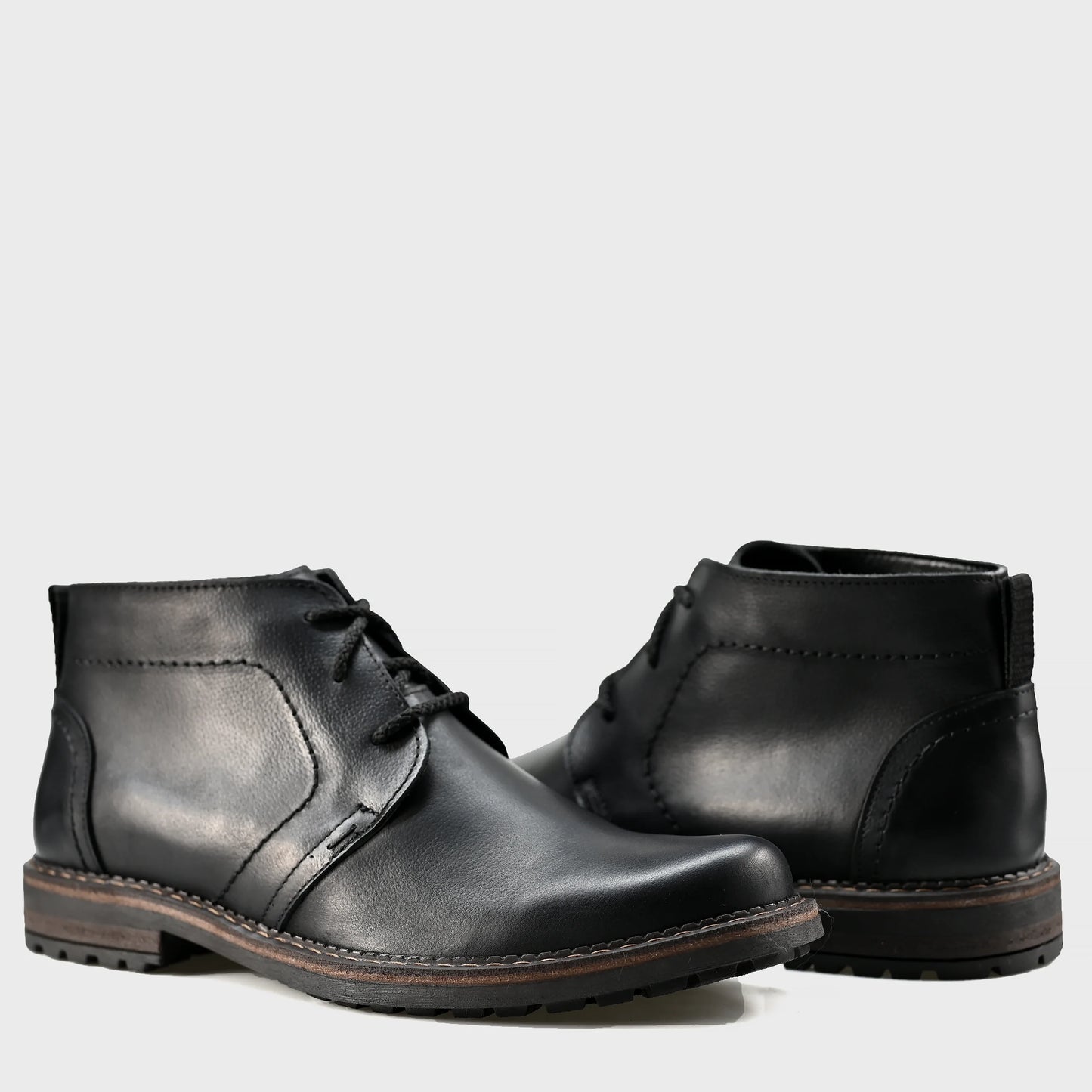 Handmade Black Leather Men’s Combat Boots – Hawk | KarolShoes