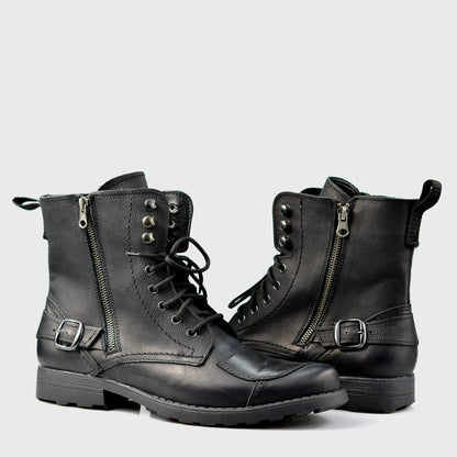 Czarne skórzane buty motocyklowe męskie – Blake | Jordan Handmade Shoes – zdjęcie 4
