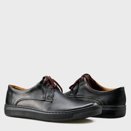 Czarne skórzane półbuty męskie – Luca | Jordan Handmade Shoes – zdjęcie 4