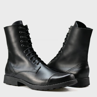 Skórzane męskie wysokie czarne sztyblety – Corvo | Jordan Handmade Shoes – zdjęcie 4