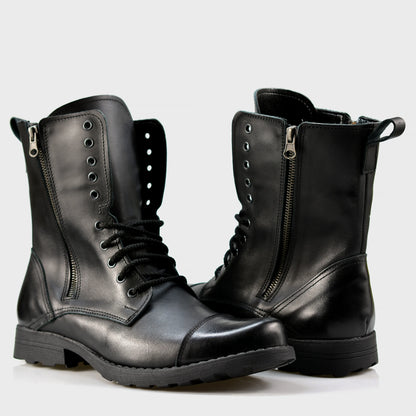 Skórzane męskie wysokie czarne sztyblety – Landon | Jordan Handmade Shoes – zdjęcie 4