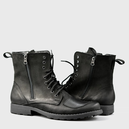 Czarne skórzane buty motocyklowe męskie – Classic | Jordan Handmade Shoes – zdjęcie 4