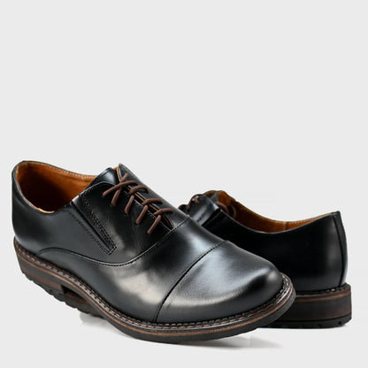 Czarne skórzane półbuty męskie – Enzo | Jordan Handmade Shoes – zdjęcie 5