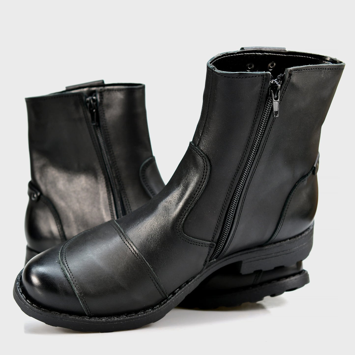 Motocyklové boty All Ride Bruce – ručně šité černé boty z italské kůže | KarolShoes
