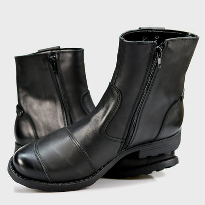 Czarne skórzane buty motocyklowe męskie – Bruce | Jordan Handmade Shoes – zdjęcie 5
