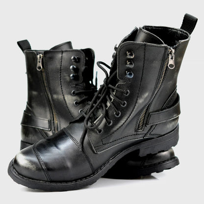 Czarne skórzane buty motocyklowe męskie – Jimy | Jordan Handmade Shoes – zdjęcie 5
