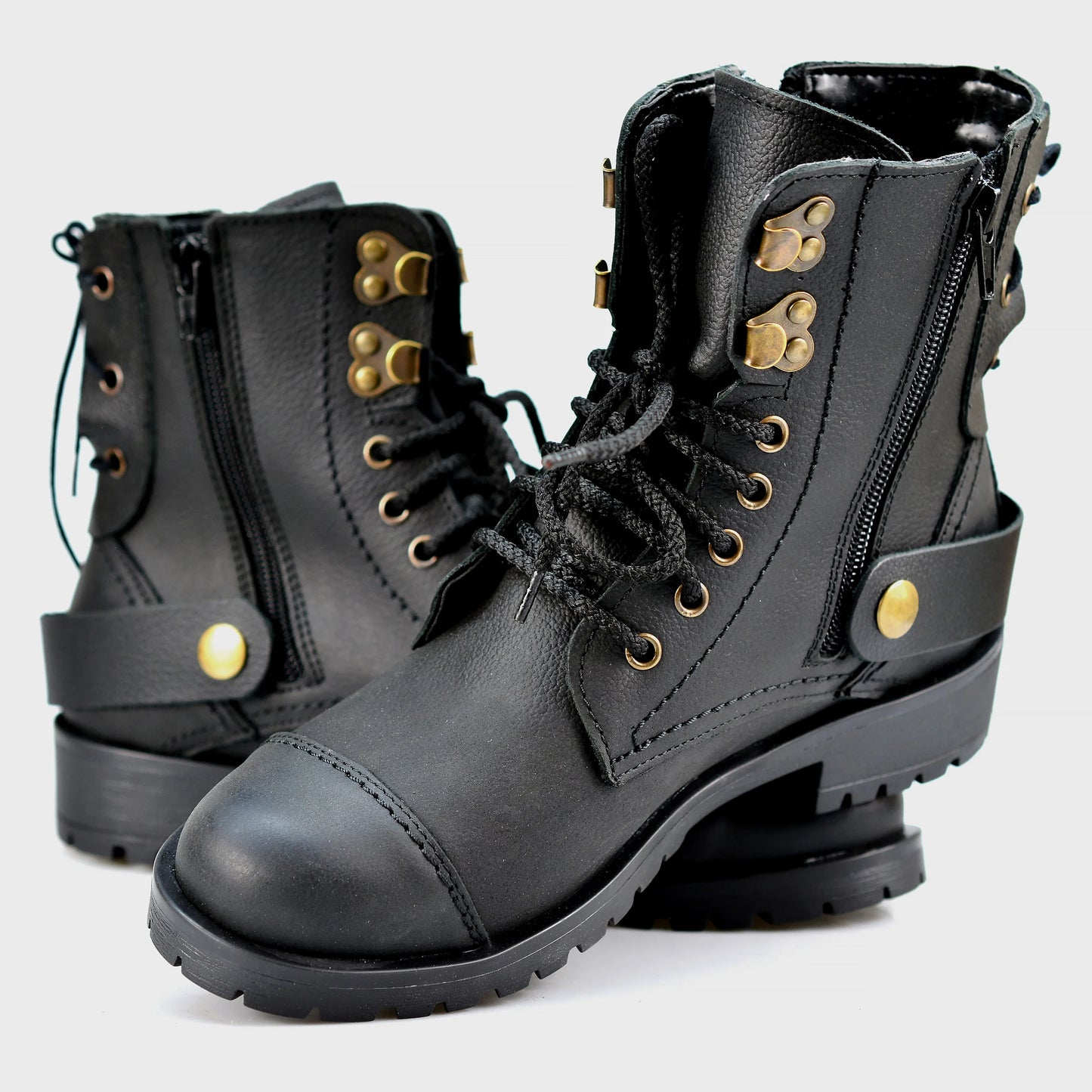 Dámské kotníkové boty Mora – ručně šité černé boty z italské kůže | KarolShoes
