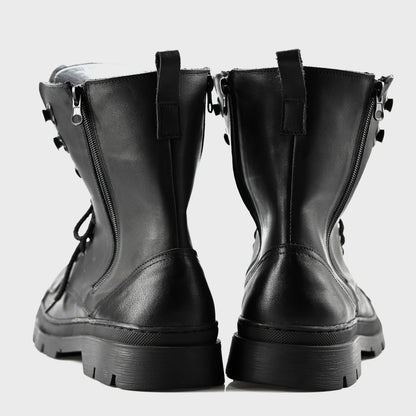 Buty motocyklowe męskie Gregory – czarne trzewiki skórzane | Jordan Handmade Shoes – zdjęcie 6