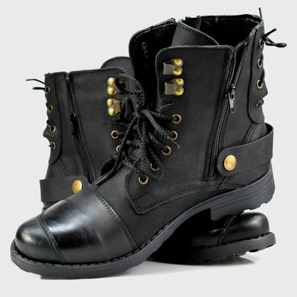 Czarne skórzane buty motocyklowe męskie – Chad | Jordan Handmade Shoes – zdjęcie 5