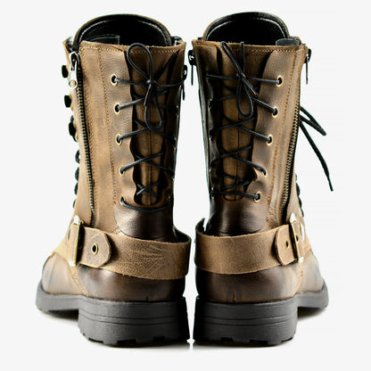 Brązowe skórzane buty motocyklowe męskie – Sonny | Jordan Handmade Shoes – zdjęcie 5