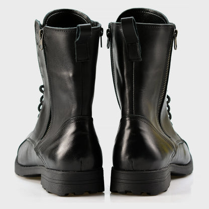 Skórzane męskie wysokie czarne sztyblety – Landon | Jordan Handmade Shoes – zdjęcie 5