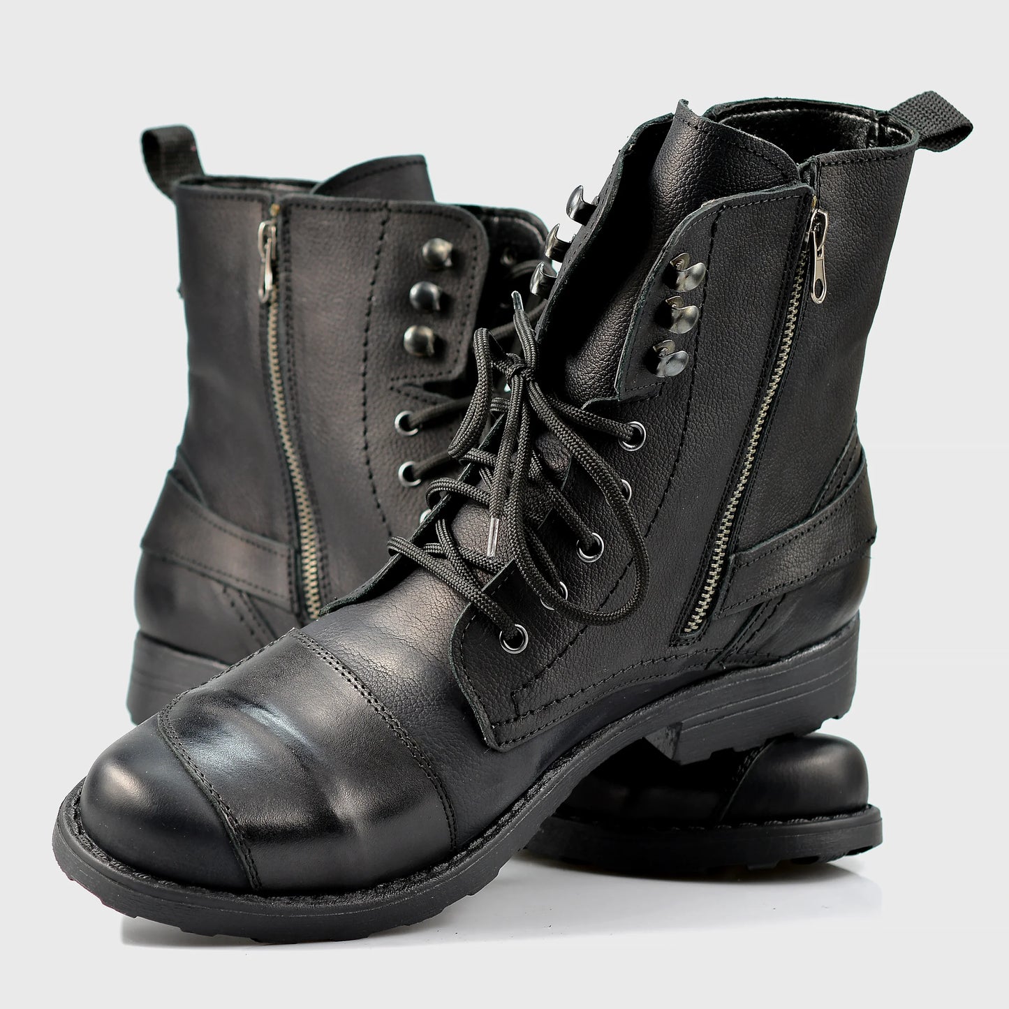 Motocyklové boty All Ride Blake – ručně šité černé boty z italské kůže | KarolShoes