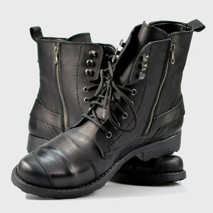 Czarne skórzane buty motocyklowe męskie – Blake | Jordan Handmade Shoes – zdjęcie 5