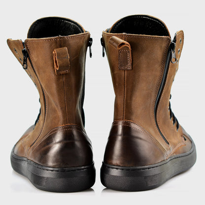 Skórzane męskie wysokie brązowe buty – Liam | Jordan Handmade Shoes – zdjęcie 5