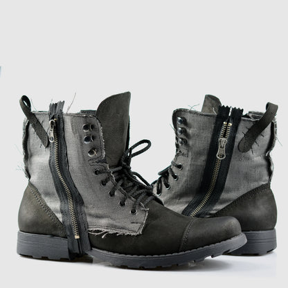 Sztyblety męskie skórzane czarne – Linen | Jordan Handmade Shoes – zdjęcie 4