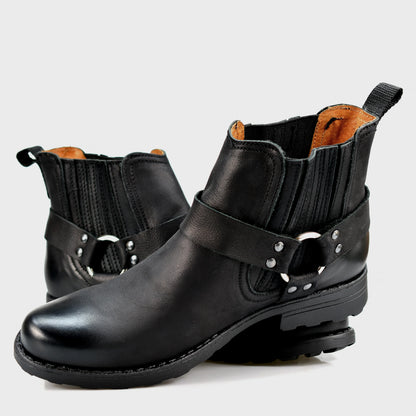 Kowbojki męskie skórzane czarne – Aston | Jordan Handmade Shoes – zdjęcie 5