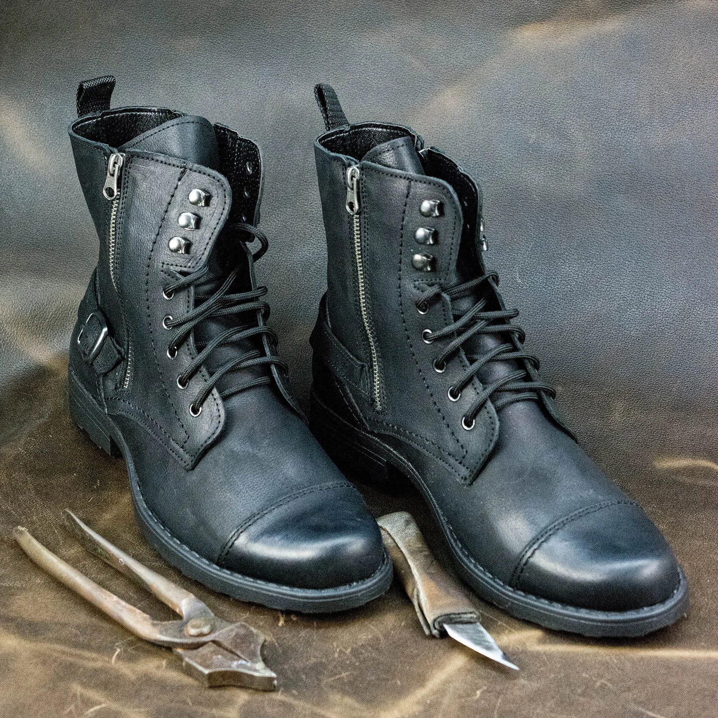 Handmade Black Leather Men’s Boots – Alex | KarolShoes