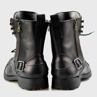 Czarne skórzane buty motocyklowe męskie – Ryan | Jordan Handmade Shoes – zdjęcie 6