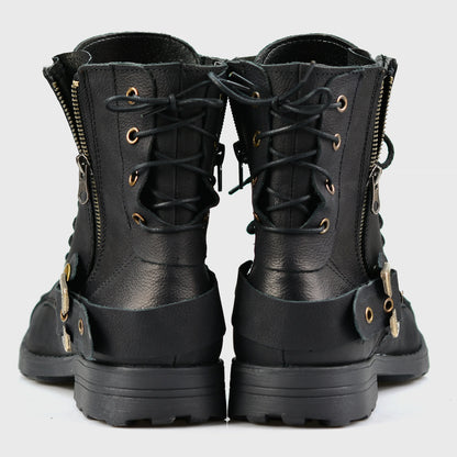 Czarne skórzane buty motocyklowe męskie – Chad | Jordan Handmade Shoes – zdjęcie 6