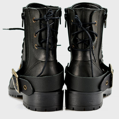 Czarne damskie skórzane botki – Mora | Jordan Handmade Shoes – zdjęcie 6