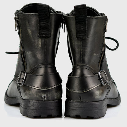 Czarne skórzane buty motocyklowe męskie – Jimy | Jordan Handmade Shoes – zdjęcie 6