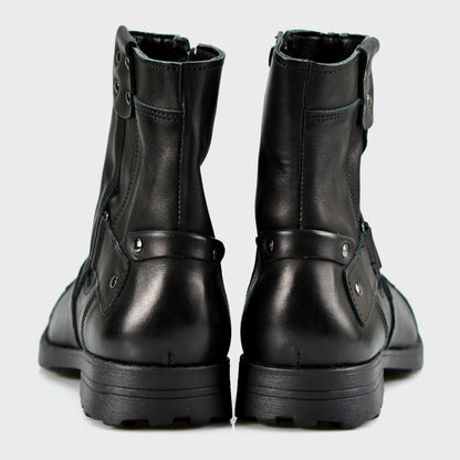 Czarne skórzane buty motocyklowe męskie – Bruce | Jordan Handmade Shoes – zdjęcie 6