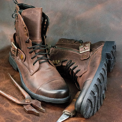 Sztyblety męskie skórzane brązowe – Maron | Jordan Handmade Shoes – zdjęcie 9