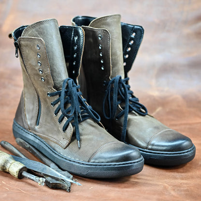 Skórzane męskie wysokie brązowe buty – Liam | Jordan Handmade Shoes – zdjęcie 6