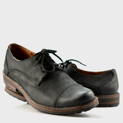 Czarne skórzane półbuty męskie – Mauro | Jordan Handmade Shoes – zdjęcie 5